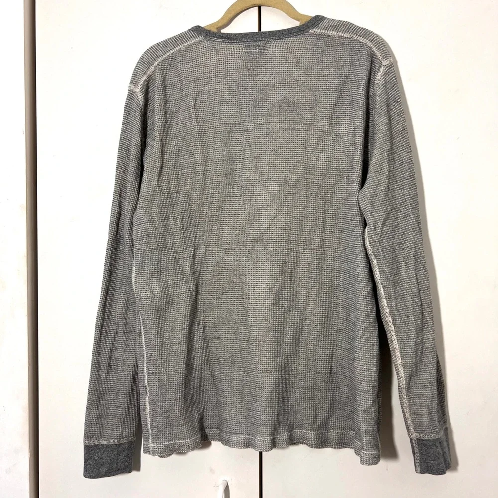 Wallace & Barnes Shirt Mens L Gray Waffle Knit Thermal Marled Long Sleeve Casual